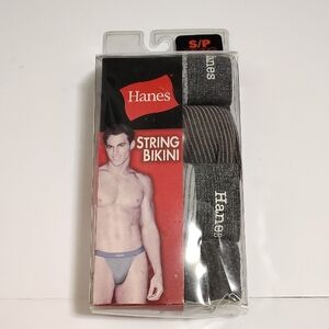Vintage 2003 Hanes Men's String Bikini Underwear 4 Pack Size S